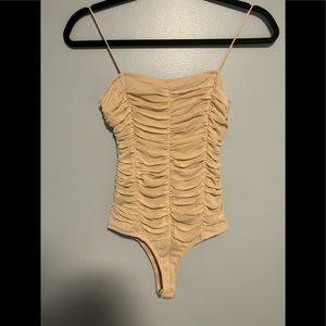 Body suit ruffled tank